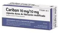 Envase del medicamento CARIBAN 10 mg/10 mg CAPSULAS DURAS DE LIBERACION MODIFICADA - Laboratorio Italfarmaco S.A.