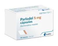 Envase del medicamento PARLODEL 5 mg CAPSULAS - Laboratorio Exeltis Healthcare S.L.