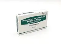 Fotografía del medicamento MONONITRATO DE ISOSORBIDA NORMON 40 mg COMPRIMIDOS EFG