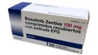 Envase del medicamento BOSUTINIB ZENTIVA 100 MG COMPRIMIDOS RECUBIERTOS CON PELICULA EFG - Laboratorio Zentiva K.S.